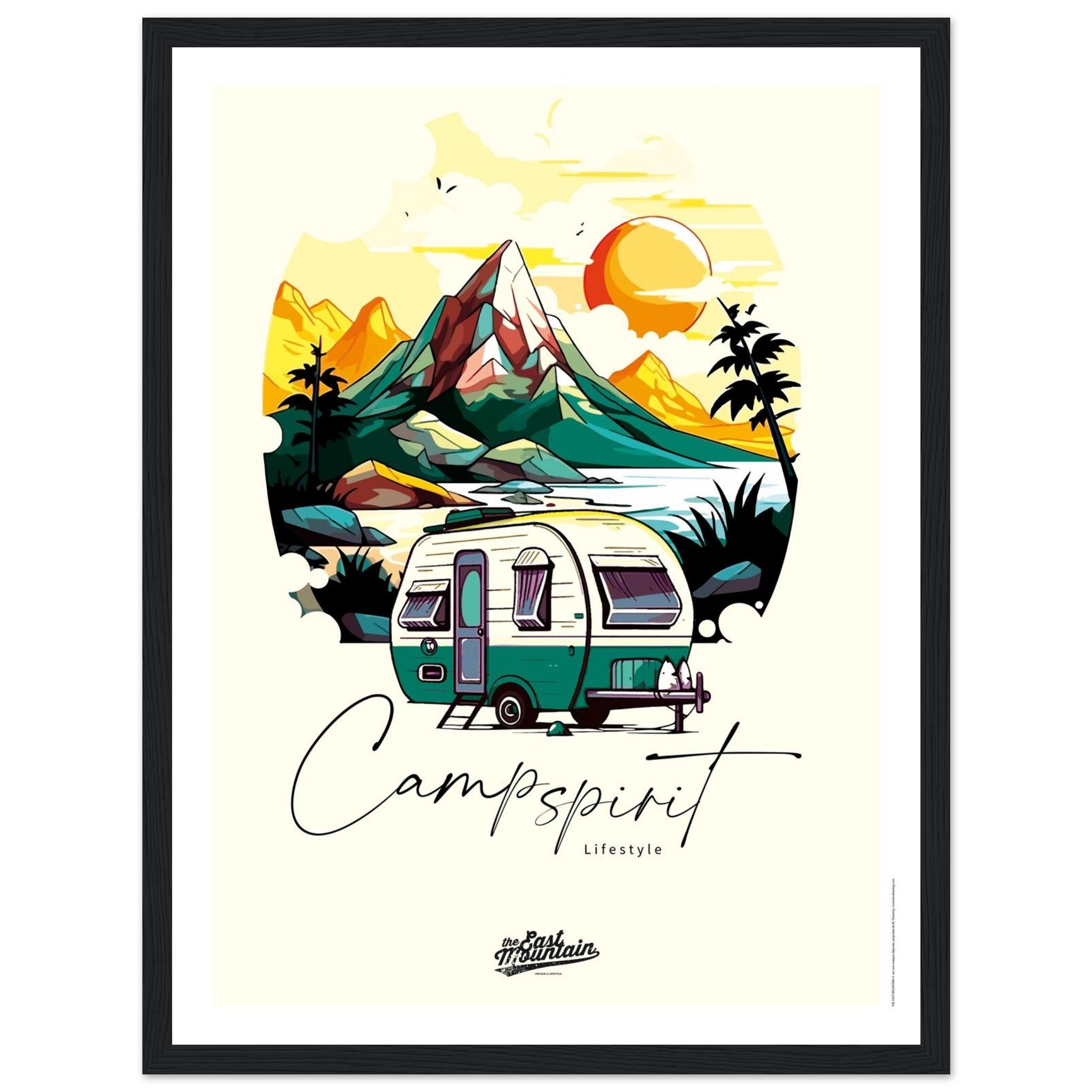 Déco murale Caravane montagne