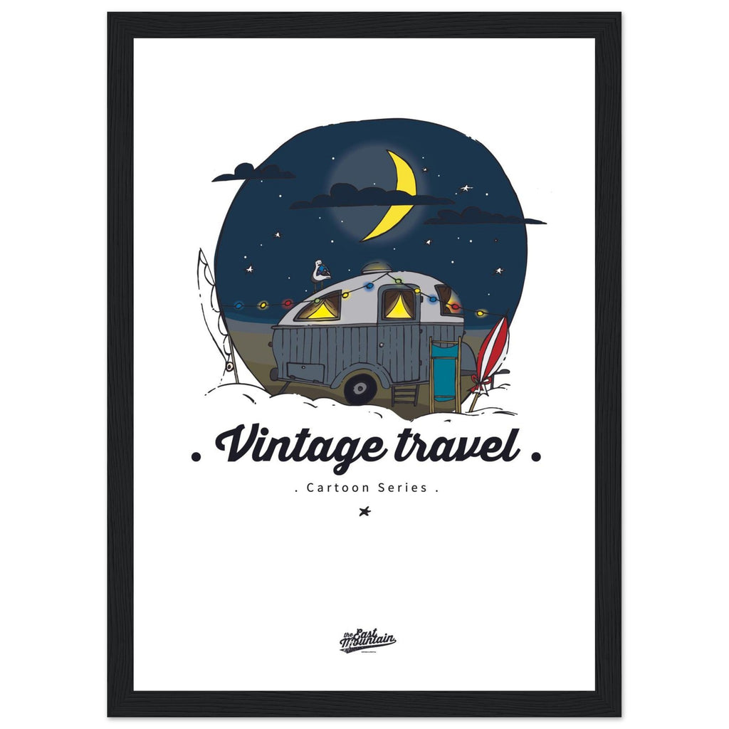 Poster caravane retro nuit étoilée