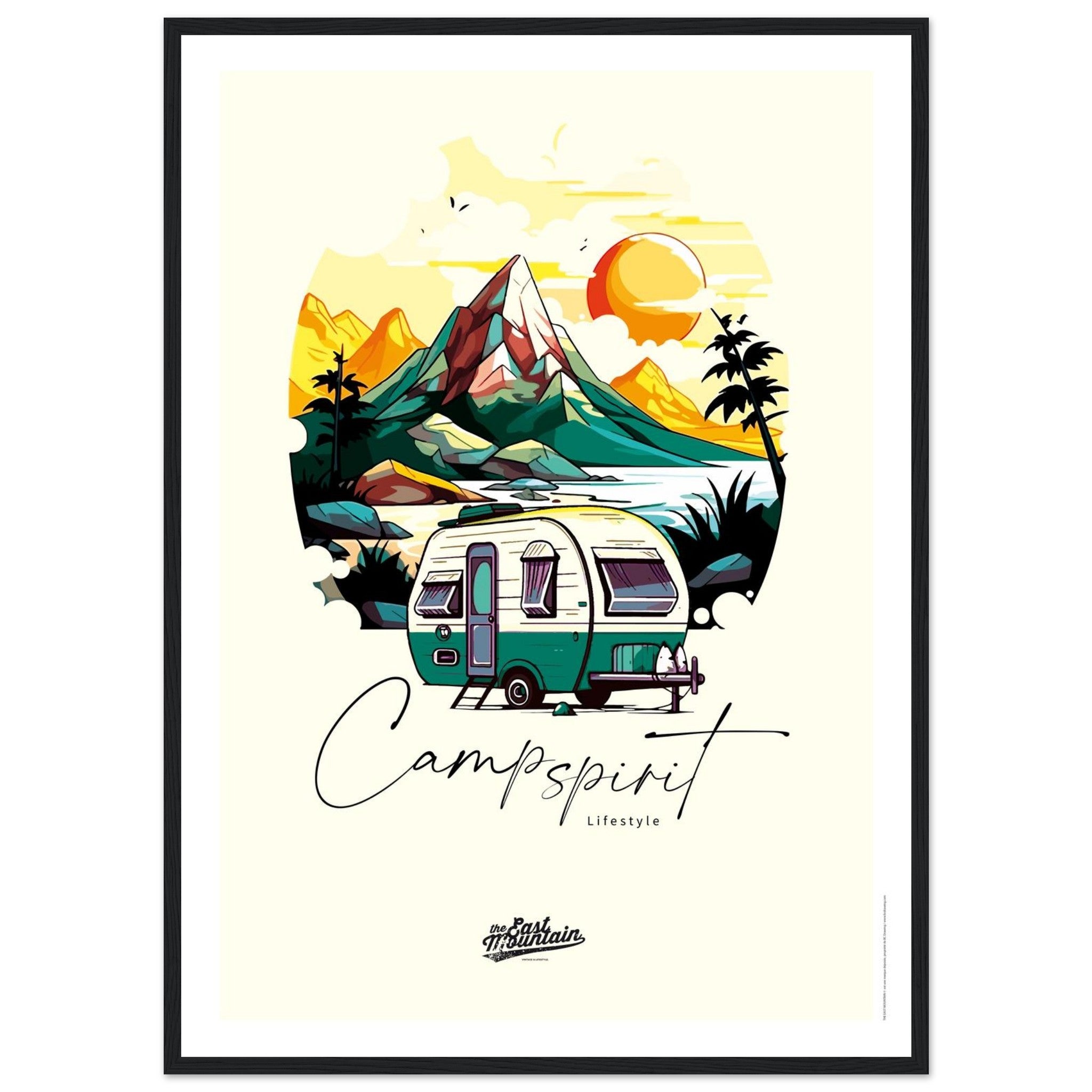 Affiche décoration camping montagne