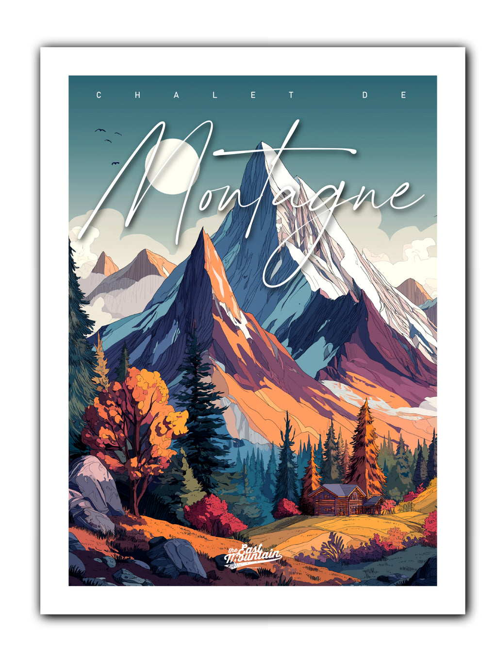 Affiche CHALET DU PIC BLANC – Art mural ambiance montagne | THE EAST MOUNTAIN