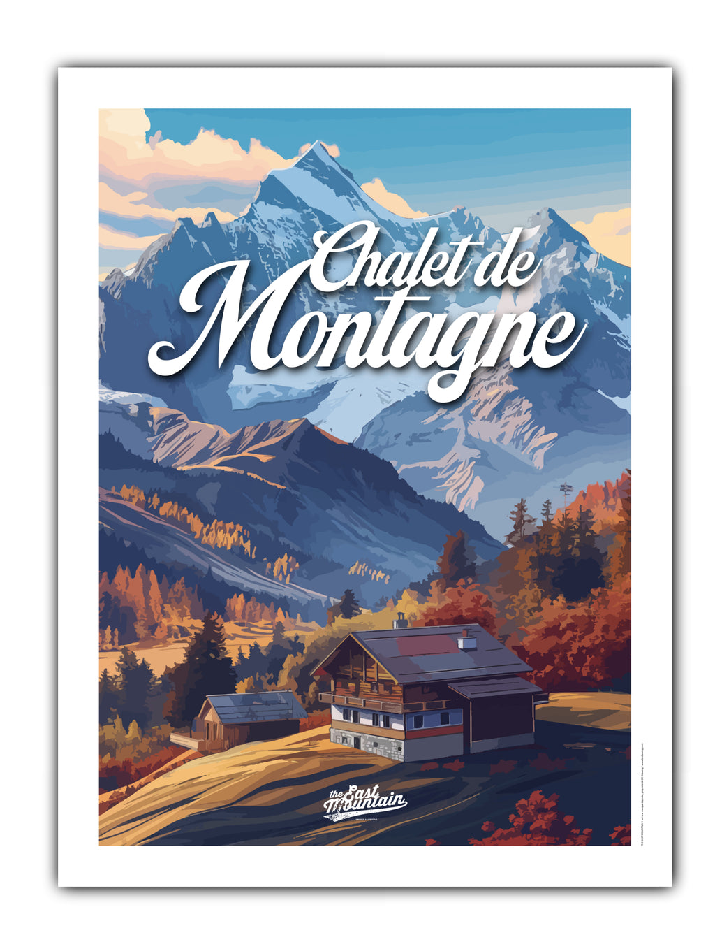 Affiche CHALET SUR LA COLLINE – Art mural ambiance montagne | THE EAST MOUNTAIN