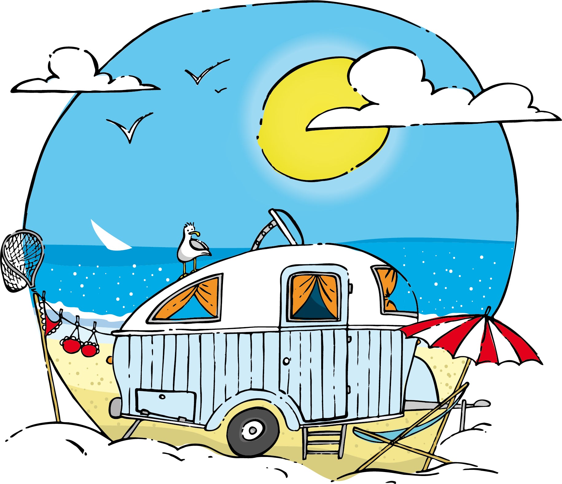 CARAVAN VINTAGE TRAVEL SUN