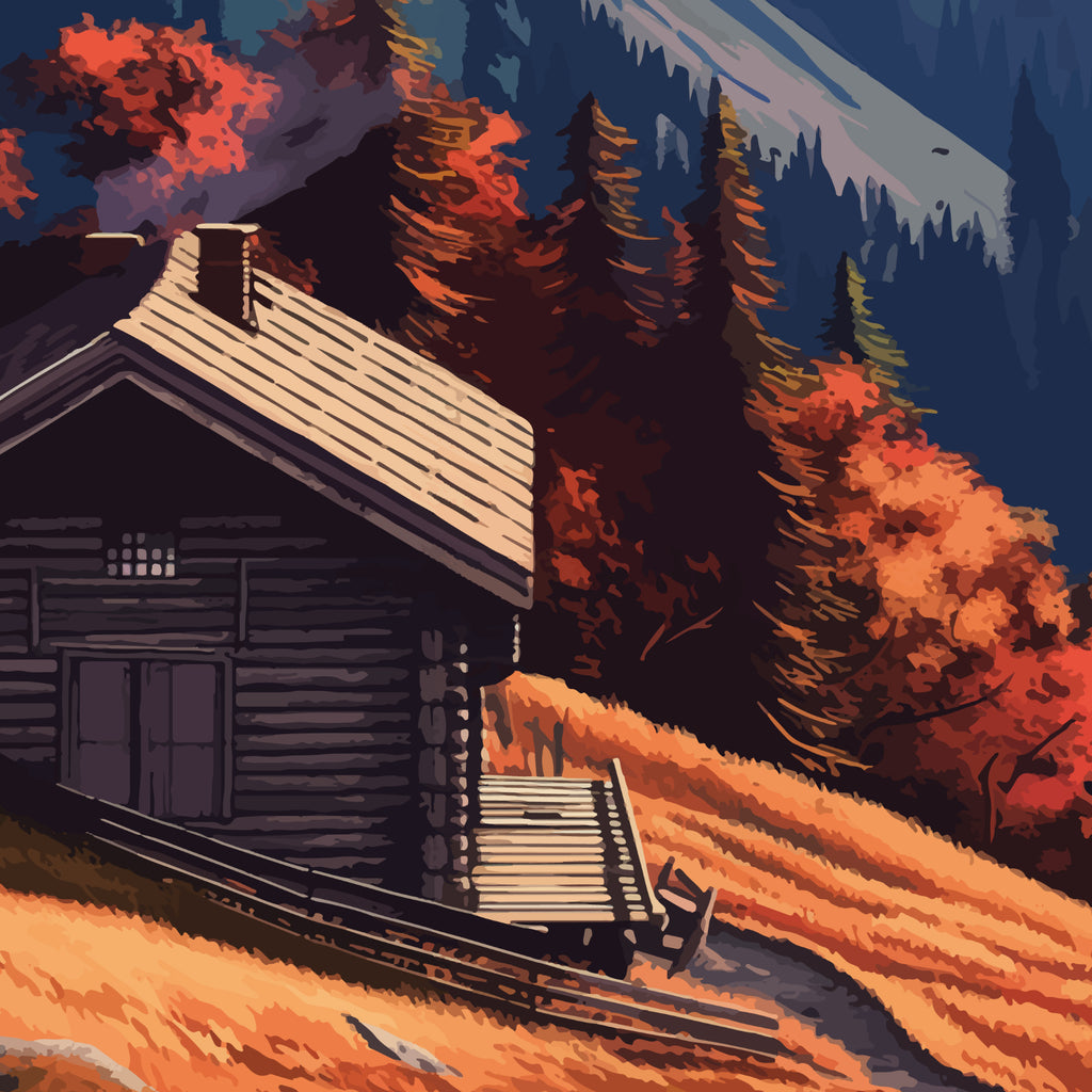 Affiche CHALET DU HAUT – Art mural ambiance montagne | THE EAST MOUNTAIN