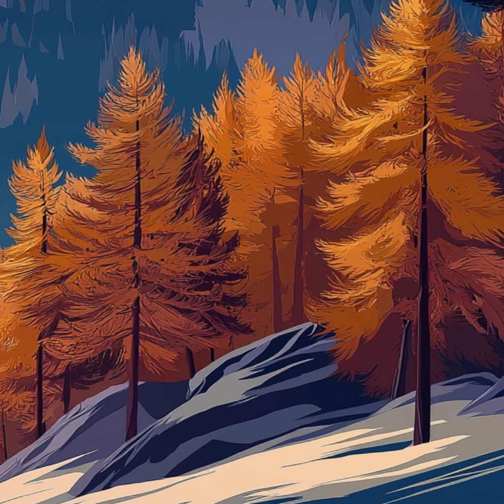 Affiche PASSION MONTAGNE - NEIGE D'AUTOMNE – Décoration murale esprit alpin | THE EAST MOUNTAIN