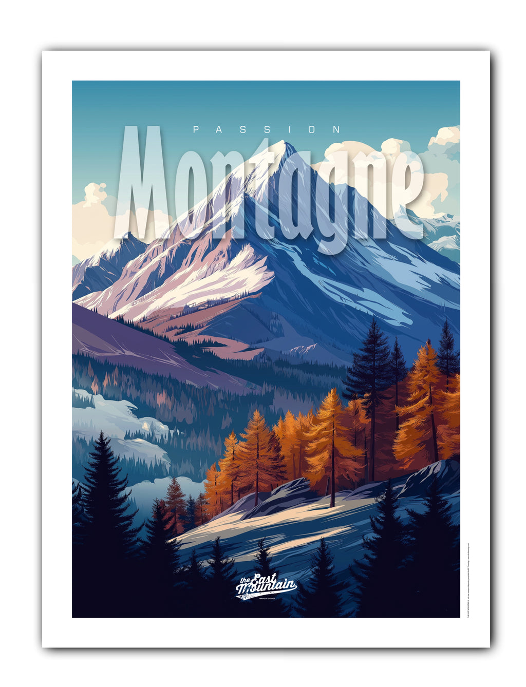 Affiche PASSION MONTAGNE - NEIGE D'AUTOMNE – Décoration murale esprit alpin | THE EAST MOUNTAIN