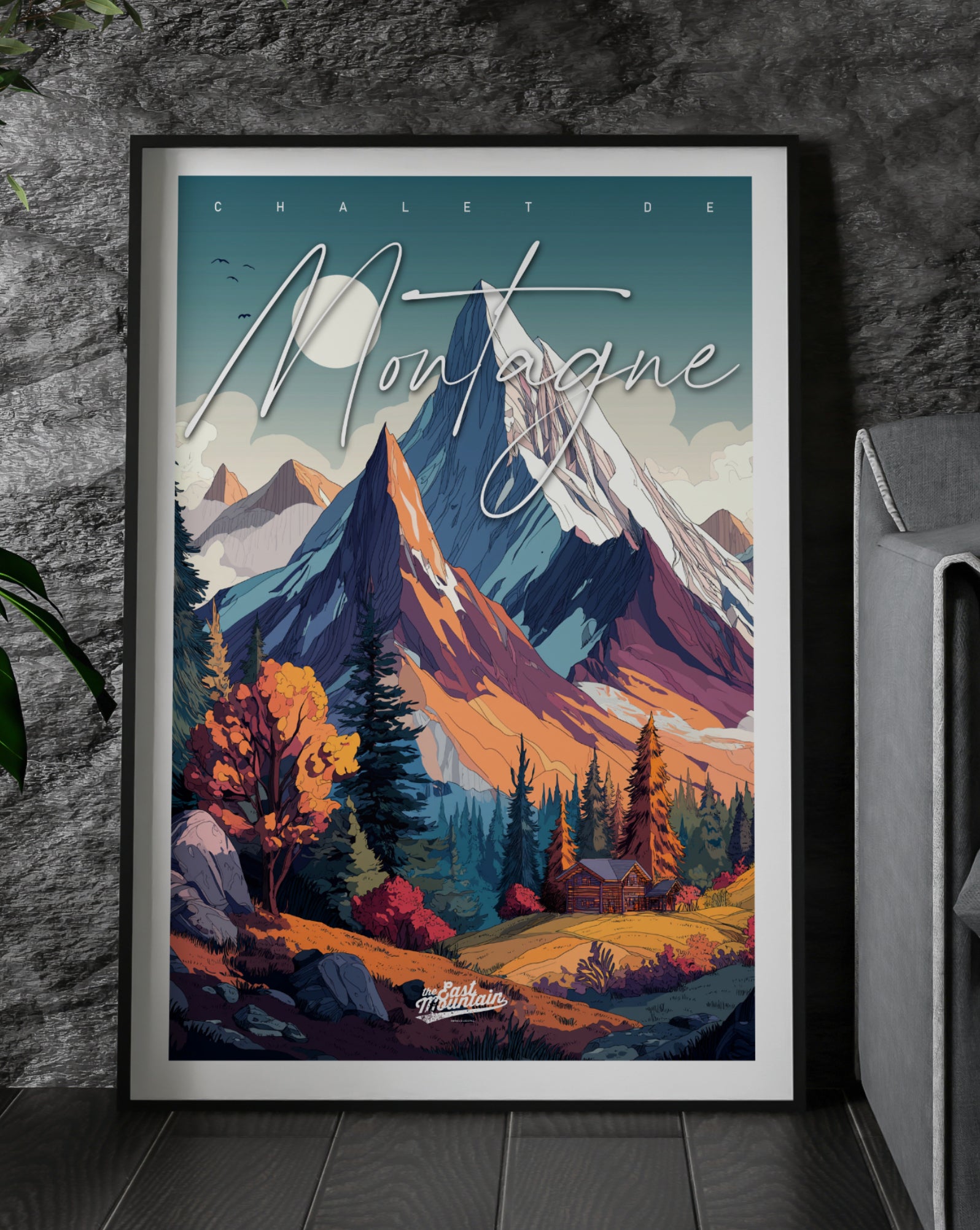 Affiche CHALET DU PIC BLANC – Art mural ambiance montagne | THE EAST MOUNTAIN