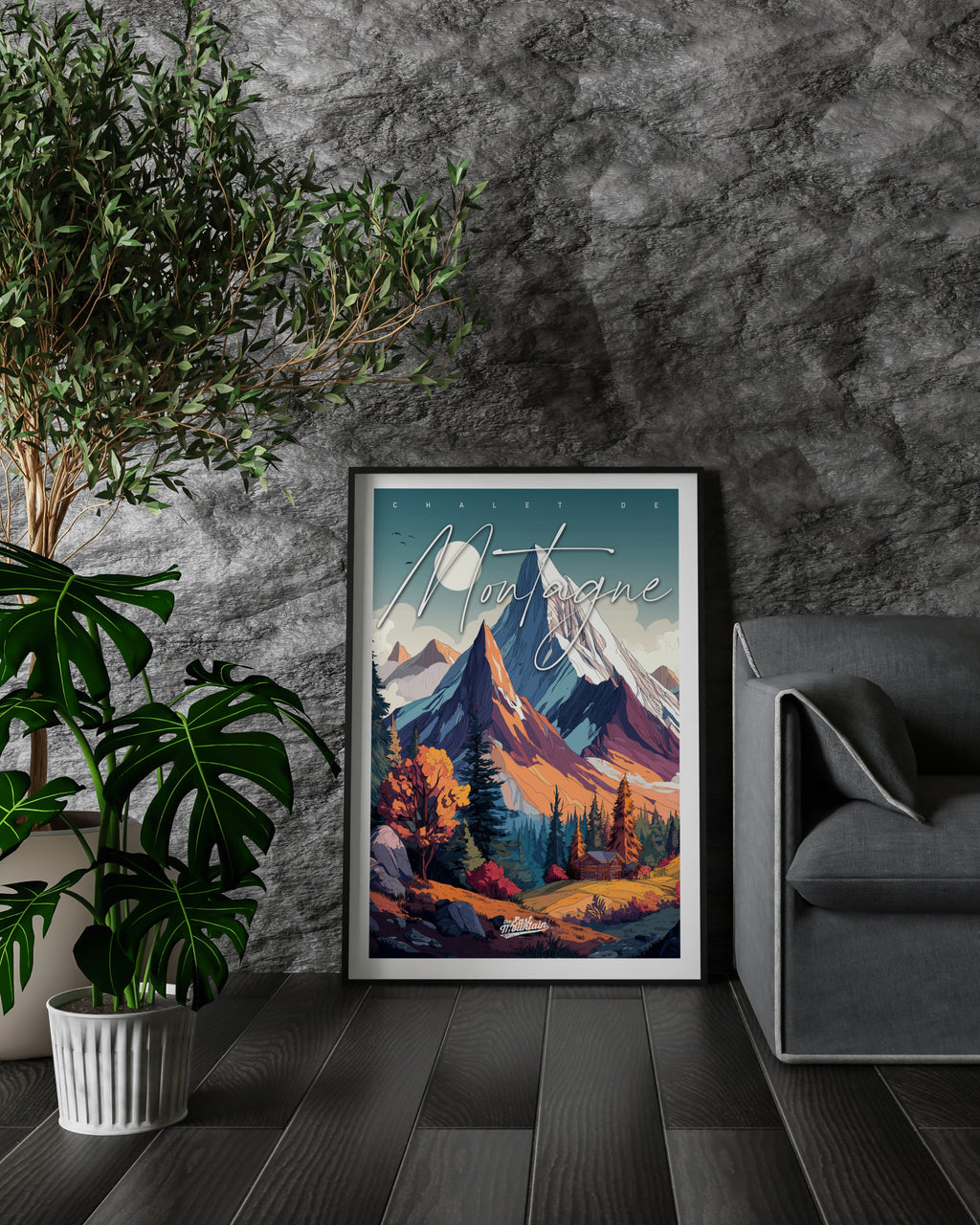 Affiche CHALET DU PIC BLANC – Art mural ambiance montagne | THE EAST MOUNTAIN