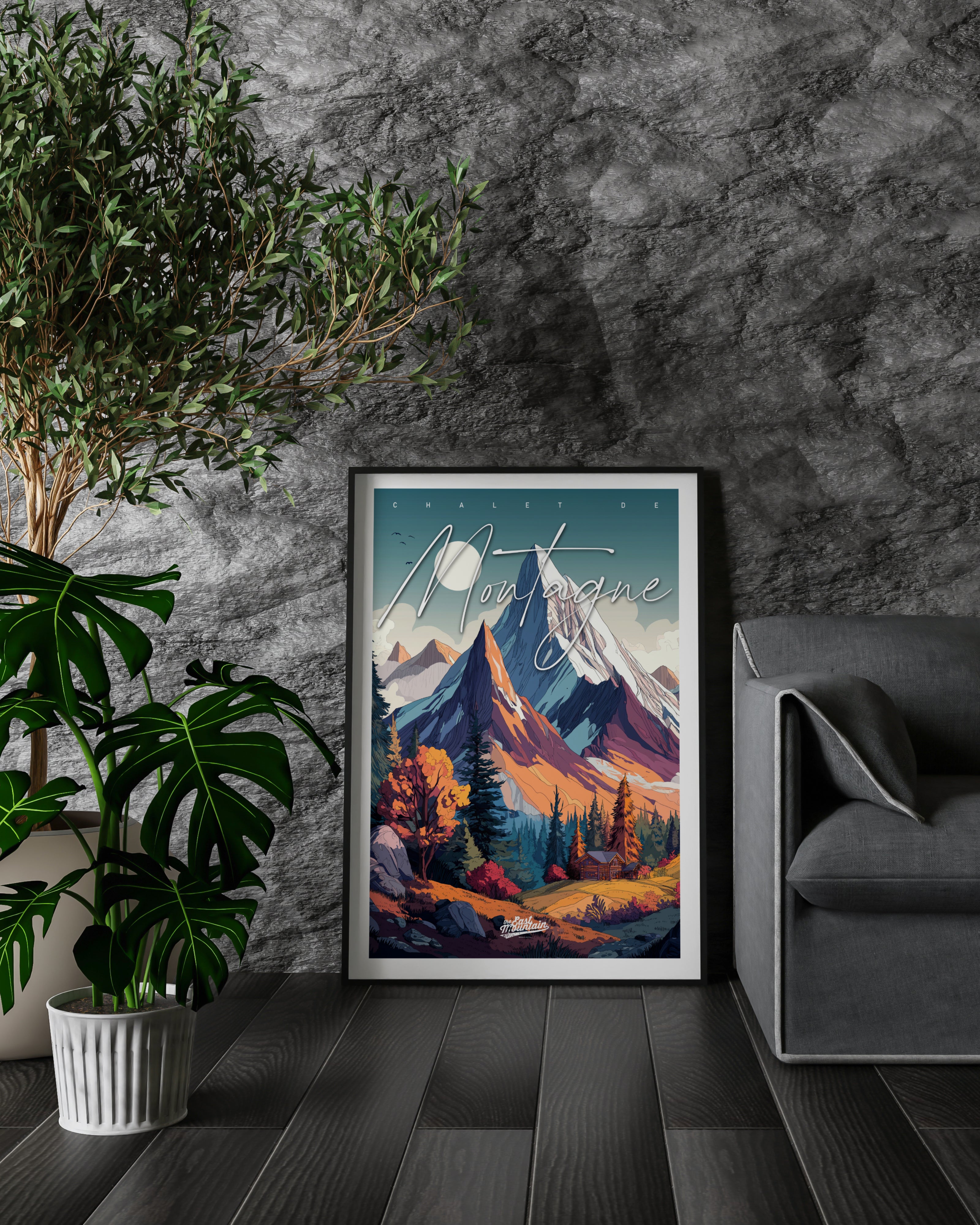 Affiche CHALET DU PIC BLANC – Art mural ambiance montagne | THE EAST MOUNTAIN