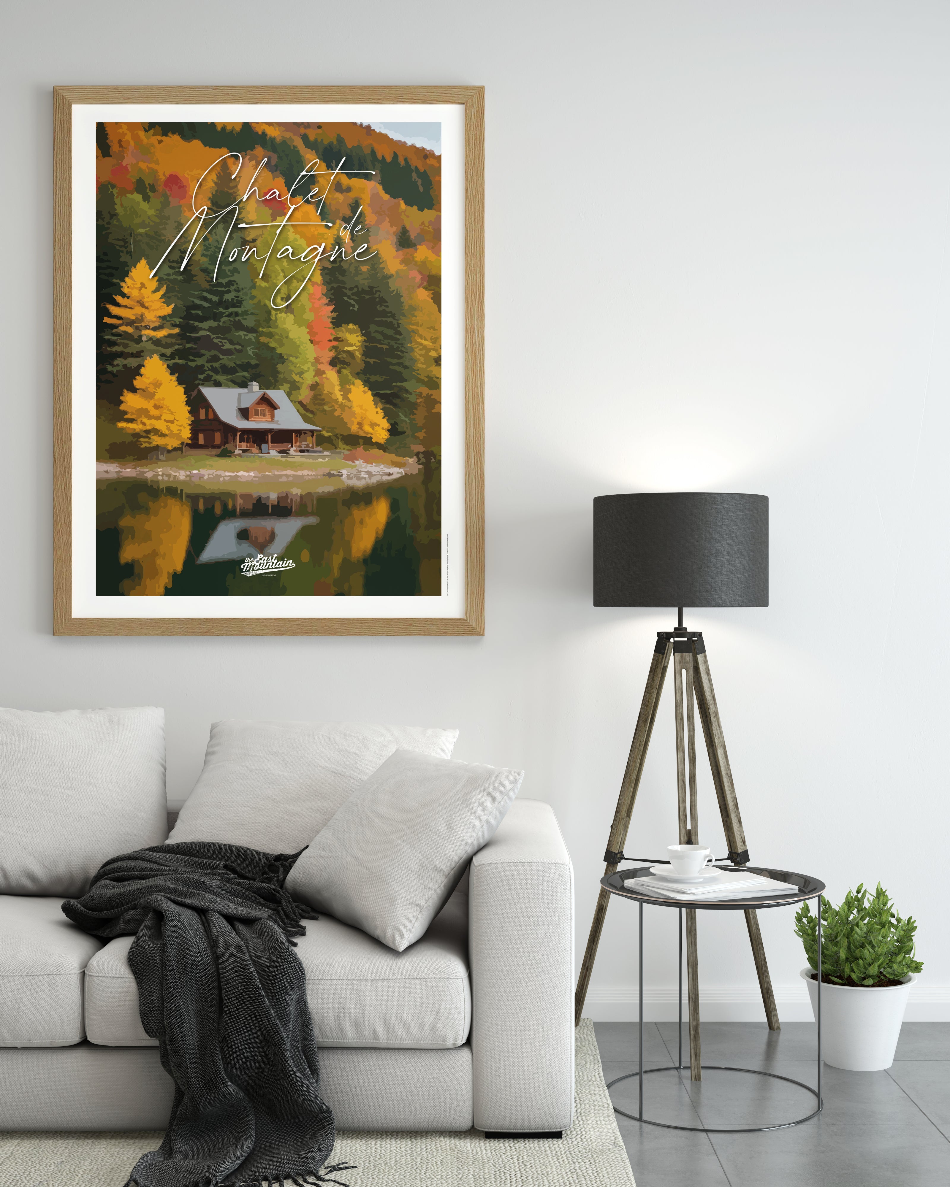 Affiche CHALET AU BORD DU LAC – Décoration murale esprit alpin | THE EAST MOUNTAIN