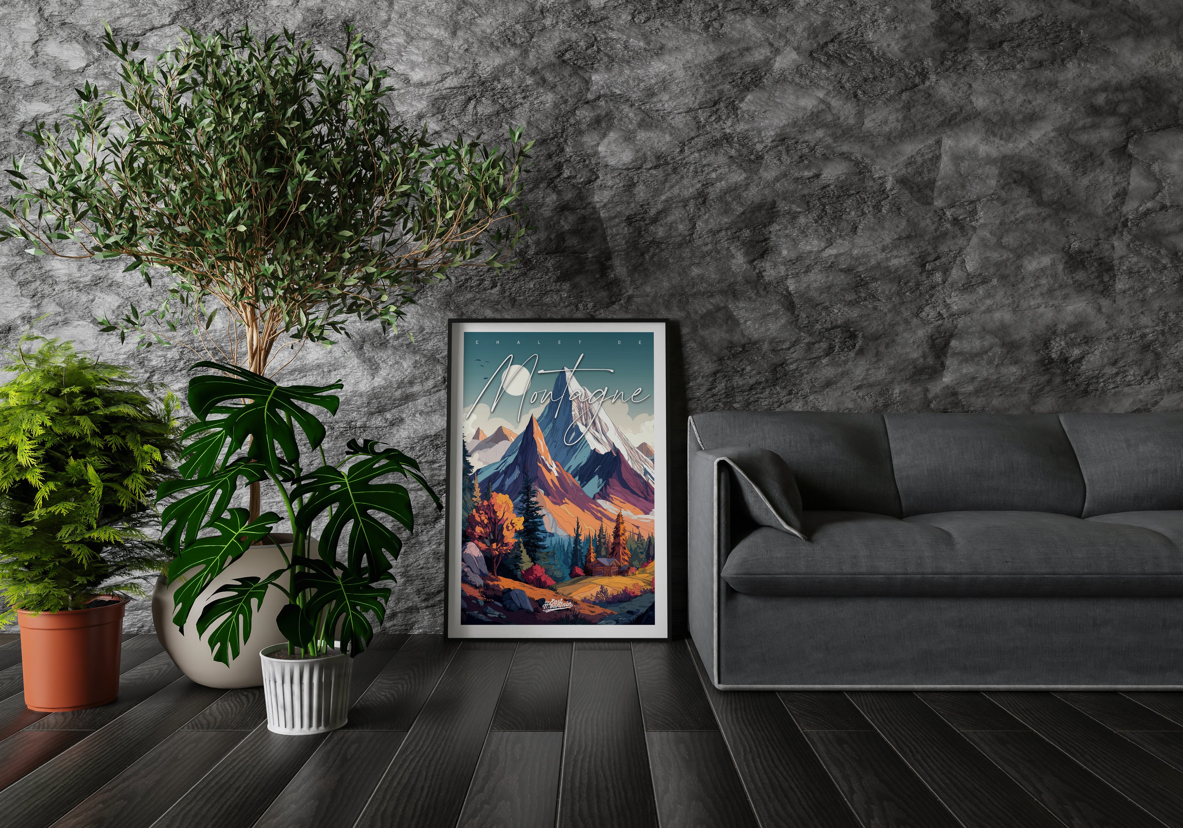 Affiche CHALET DU PIC BLANC – Art mural ambiance montagne | THE EAST MOUNTAIN