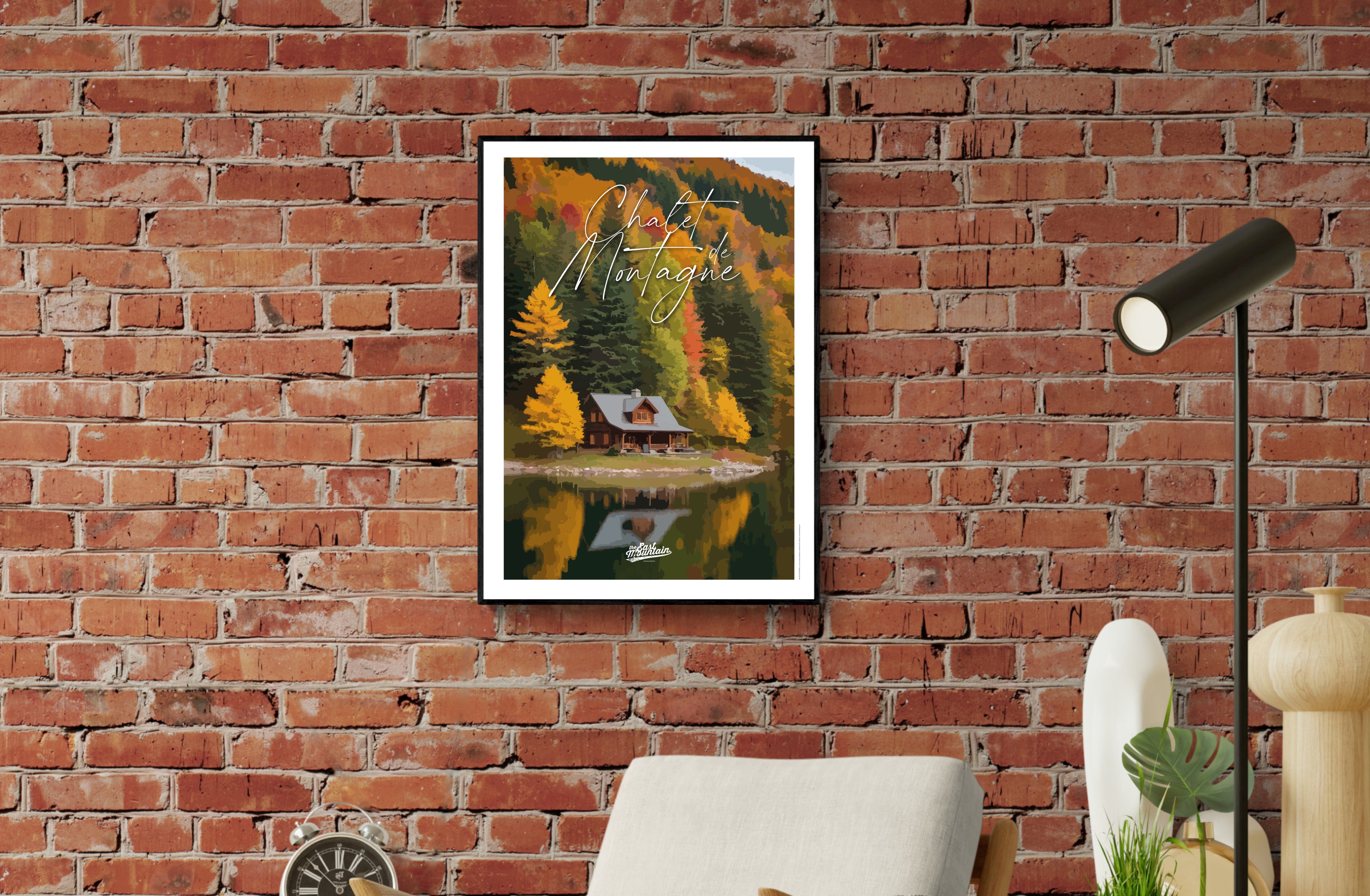 Affiche CHALET AU BORD DU LAC – Décoration murale esprit alpin | THE EAST MOUNTAIN
