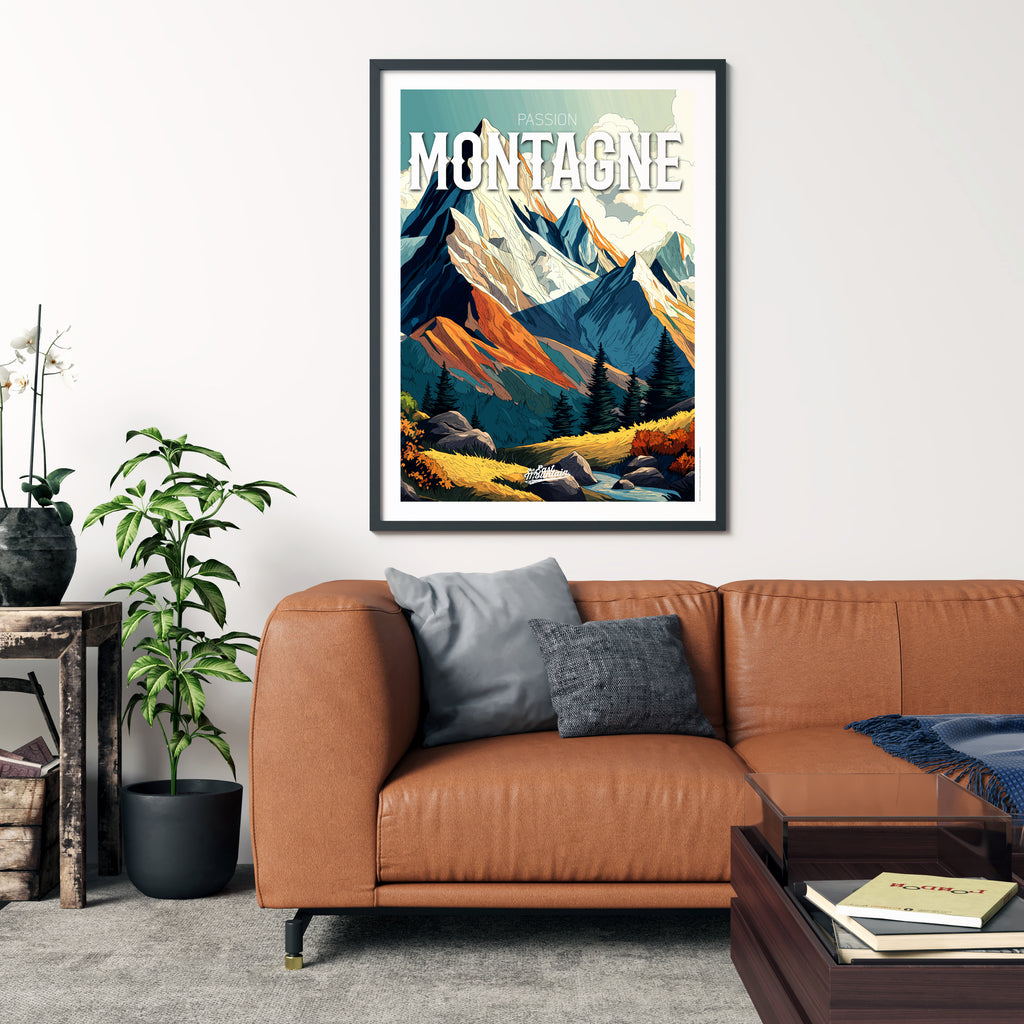 Affiche PASSION MONTAGNE - LES COULEURS DES CIMES – Illustration décorative esprit nature | THE EAST MOUNTAIN